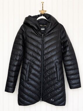 Under Armour ColdGear Storm2 Women’s Small Black Down Puffer Hooded Coat